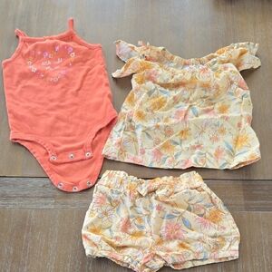 Carters Adorable Floral Baby Outfit Set